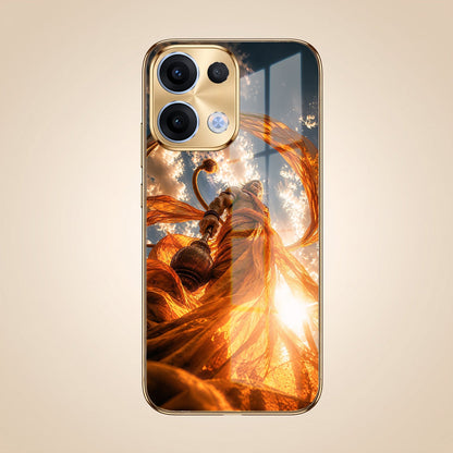 Oppo Reno 13 5G Divine Hanuman Gold Electroplated Glass Phone Back Case