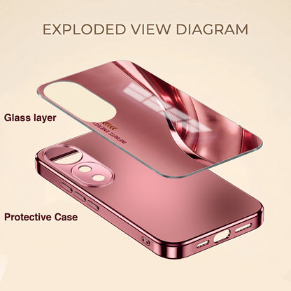Vivo V40 Pro 5G Luxury Infinity Energy Pink Electroplated Glass Phone Back Case