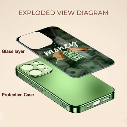 Vivo V70 5G Make Money Green Electroplated Glass Back Case