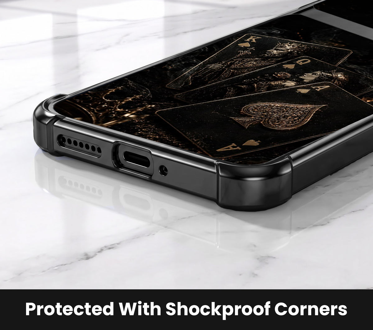 Motorola Edge 60 Pro 5G Gold Poker Cards Dual-Tone Transparent Airbags Case