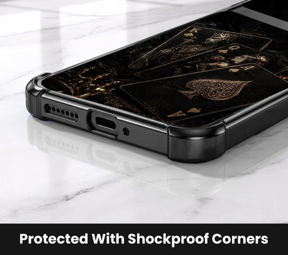 Motorola Edge 60 Pro 5G Gold Poker Cards Dual-Tone Transparent Airbags Case