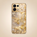 Oppo Reno 16C 5G Golden Butterfly Gold Electroplated Glass Phone Back Case