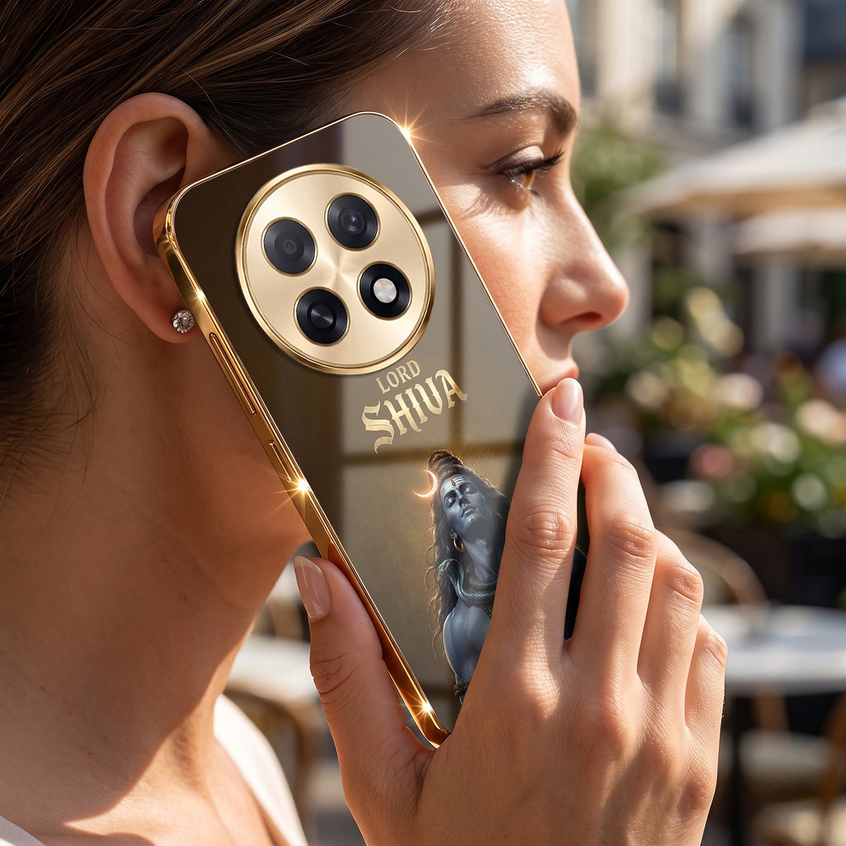 Oppo F31 Pro+ 5G Lord Shiva Gold Electroplated Glass Phone Back Case