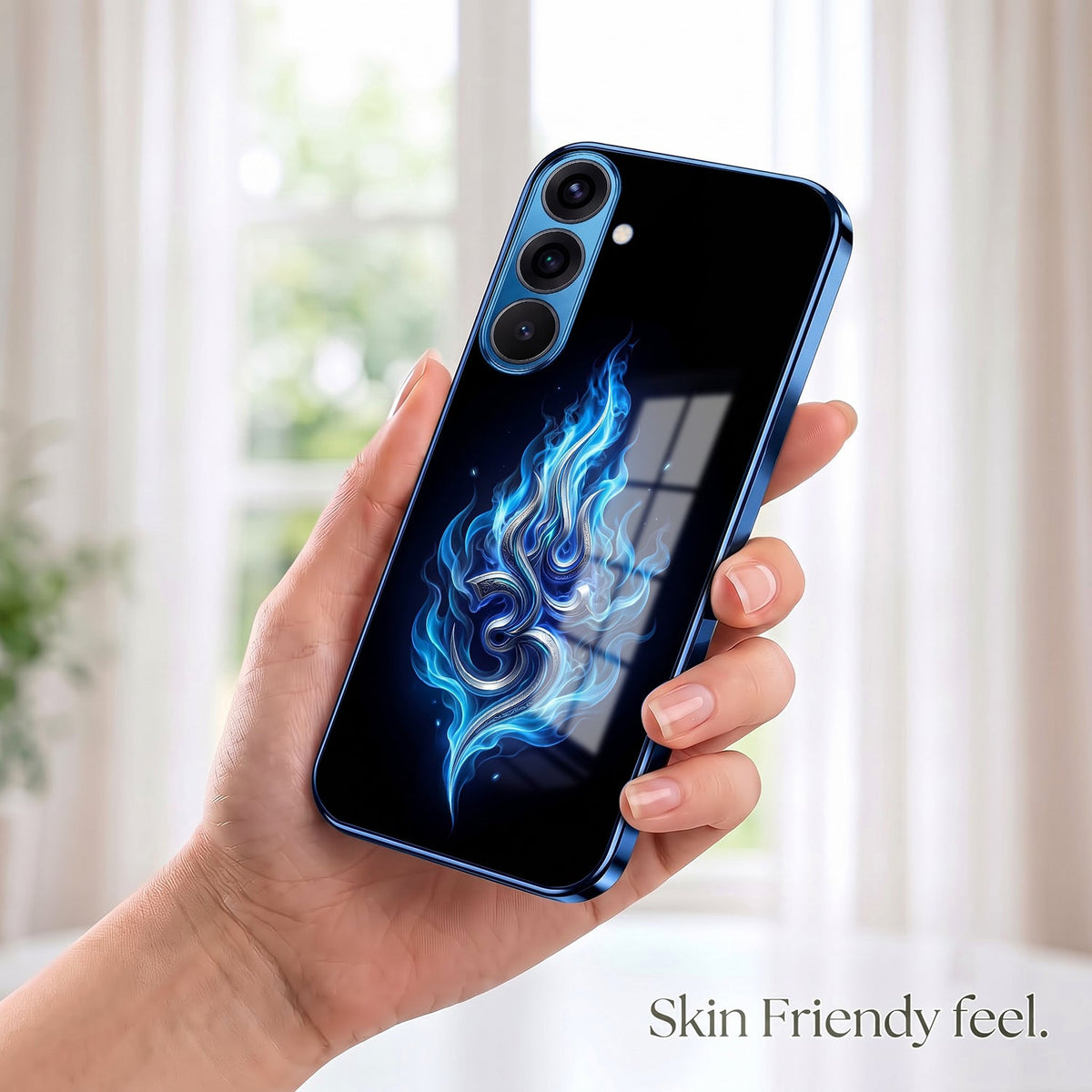 Samsung Galaxy A36 5G Blue Flame OM Blue Electroplated Glass Phone Back Case