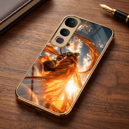 Vivo Y400 Pro 5G Divine Hanuman Gold Electroplated Glass Phone Back Case