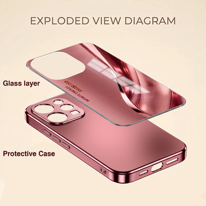 Vivo V70 5G Luxury Infinity Energy Pink Electroplated Glass Phone Back Case