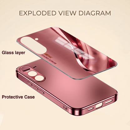 Samsung Galaxy A36 5G Luxury Infinity Energy Pink Electroplated Glass Phone Back Case