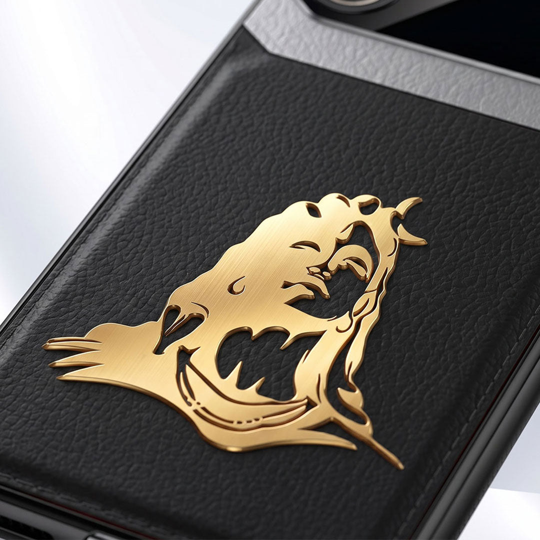 Oppo K12x 5G Mahadev 3D Gold Metal Leather Back Case