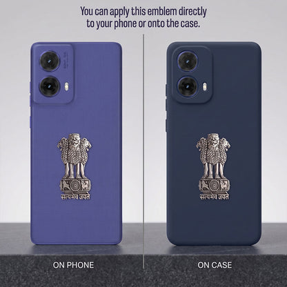 Motorola G85 5G Compatible Satyamev Jayate 3D Metal Emblem Sticker