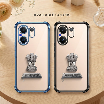 Vivo X200 FE 5G Satyamev Jayate 2-in-1 Emblem Transparent Shockproof Airbag Case