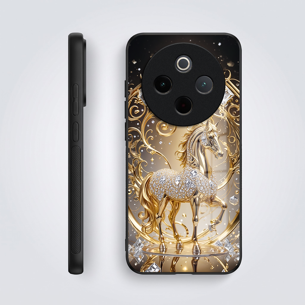 Vivo T4 5G Luxury Horse Texture Acrylic Glass Back Case