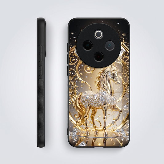 Vivo T4 5G Luxury Horse Texture Acrylic Glass Back Case