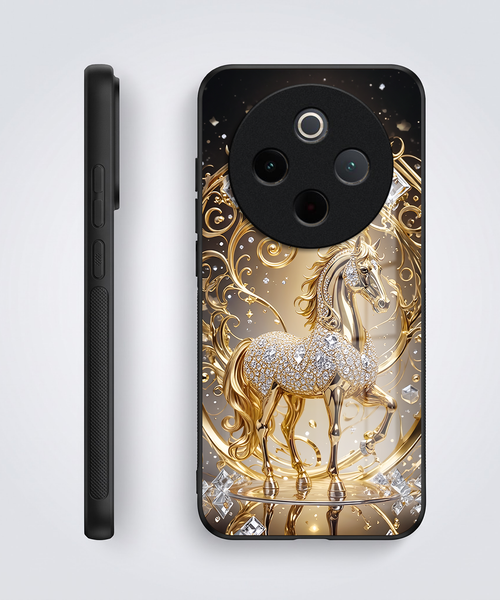 Vivo T4 5G Luxury Horse Texture Acrylic Glass Back Case