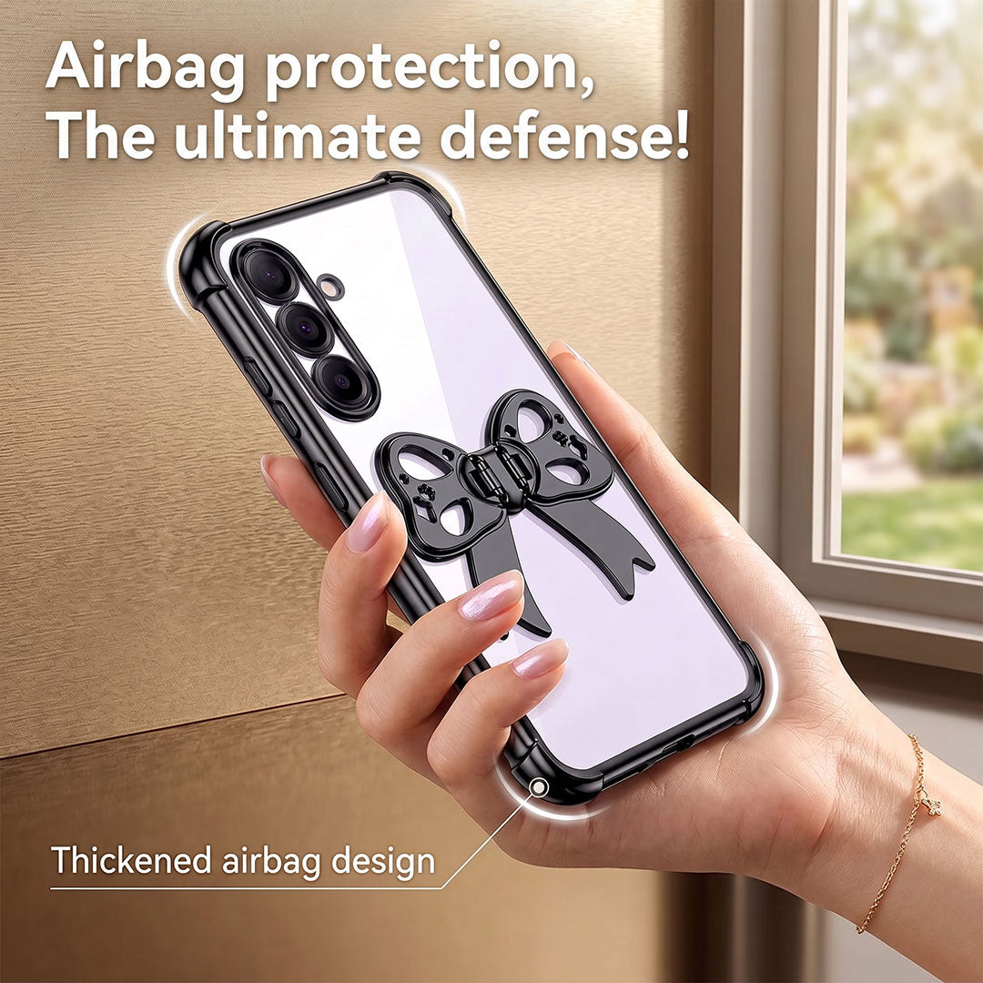 Samsung Galaxy A16 5G Stylish Bow Knot Transparent Shockproof Airbag Phone Case