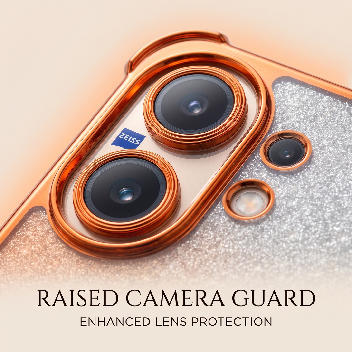 Vivo V60 5G Luxury Shockproof Shimmer Airbag Cosmic Orange Case
