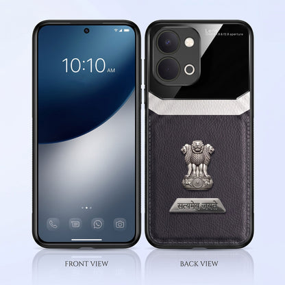 Vivo T5x 5G Satyamev Jayate 2-in-1 Emblem Leather Lens Protective Back Case