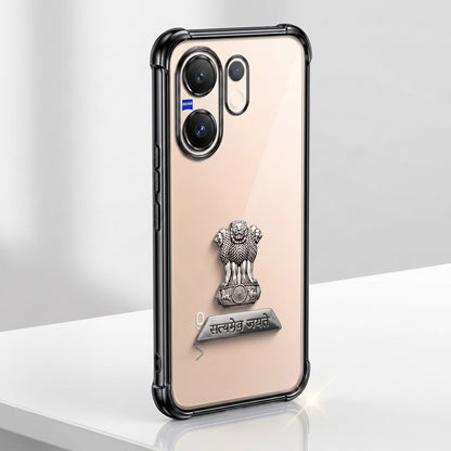 Vivo X200 FE 5G Satyamev Jayate 2-in-1 Emblem Transparent Shockproof Airbag Case
