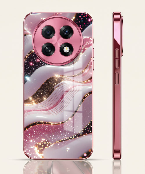 Oppo F31 Pro+ 5G Midnight Pearl Wave Pink Electroplated Glass Phone Back Case