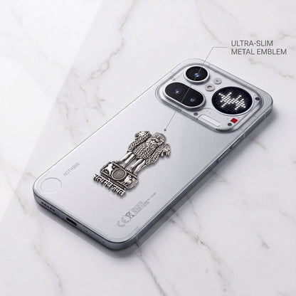 Nothing Phone 4A Pro 5G Compatible Satyamev Jayate 3D Metal Emblem Sticker
