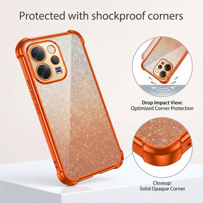Vivo V70 5G Luxury Shockproof Shimmer Airbag Cosmic Orange Case