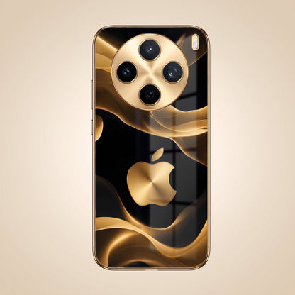 Vivo X200T 5G Luxury Wave Gold Electroplated Glass Phone Back Case