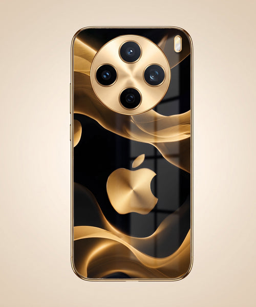 Vivo X200T 5G Luxury Wave Gold Electroplated Glass Phone Back Case