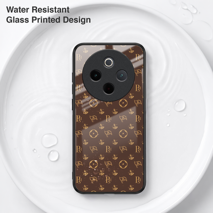 Vivo T4 5G Luxury Monogram Brown Acrylic Glass Back Case