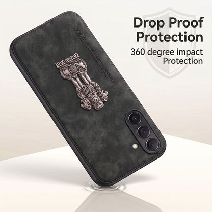 Samsung Galaxy A55 5G Metal Emblem Satyamev Jayate Comfortable Sheepskin Phone Case
