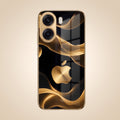 Oppo K14x 5G Luxury Wave Gold Electroplated Glass Phone Back Case