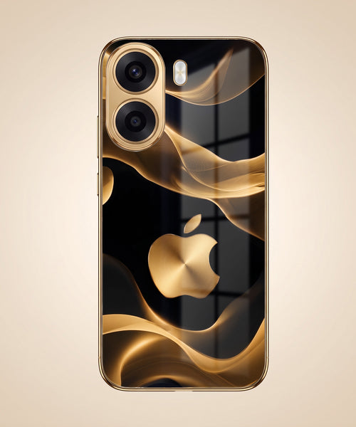 Oppo K14x 5G Luxury Wave Gold Electroplated Glass Phone Back Case