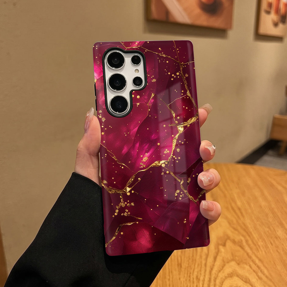 Samsung Galaxy S25 Ultra 5G Luxury Crimson Marble Protective Case