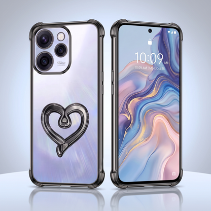 Oppo Reno 15 Pro Mini 5G Premium Heart Transparent Shockproof Airbag Phone Case