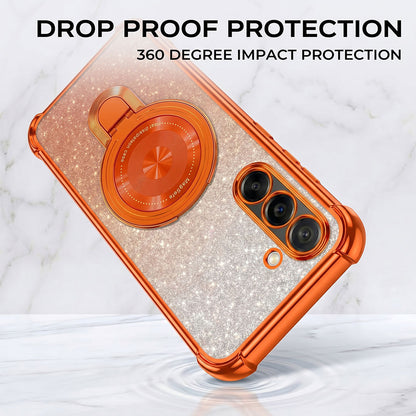 Samsung Galaxy A36 5G Invincible Bracket Ring Stand Shimmer Airbag Cosmic Orange Case