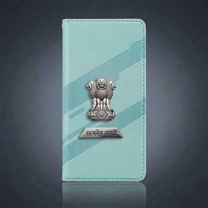 Oppo F27 Pro+ 5G Metal Satyamev Jayate 2-in-1 Emblem Magnetic Flip Wallet Case