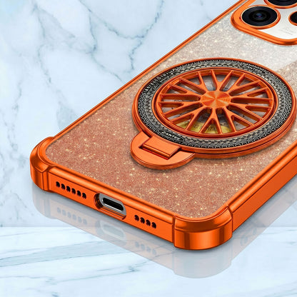 Oppo Reno 15 Pro Mini 5G Stress Buster Wheel Rotating Shimmer Airbag Cosmic Orange Case