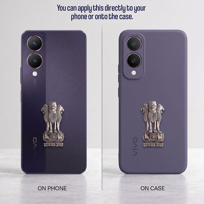 Vivo Y28 5G Compatible Satyamev Jayate 3D Metal Emblem Sticker