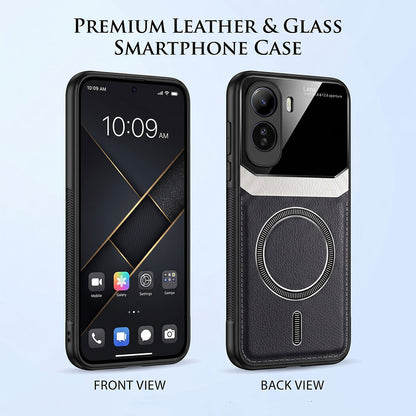 Vivo T5 Pro 5G Premium Magsafe Magnetic Leather Lens Protective Case