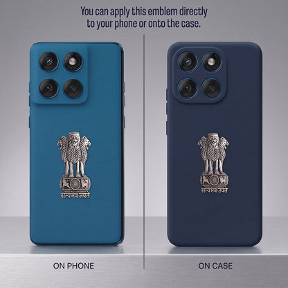 Motorola Edge 60 Fusion 5G Compatible Satyamev Jayate 3D Metal Emblem Sticker