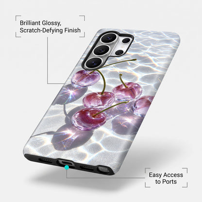 Samsung Galaxy S25 Ultra 5G Purple Transparent Cherry Protective Case