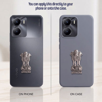 Vivo Y56 5G Compatible Satyamev Jayate 3D Metal Emblem Sticker