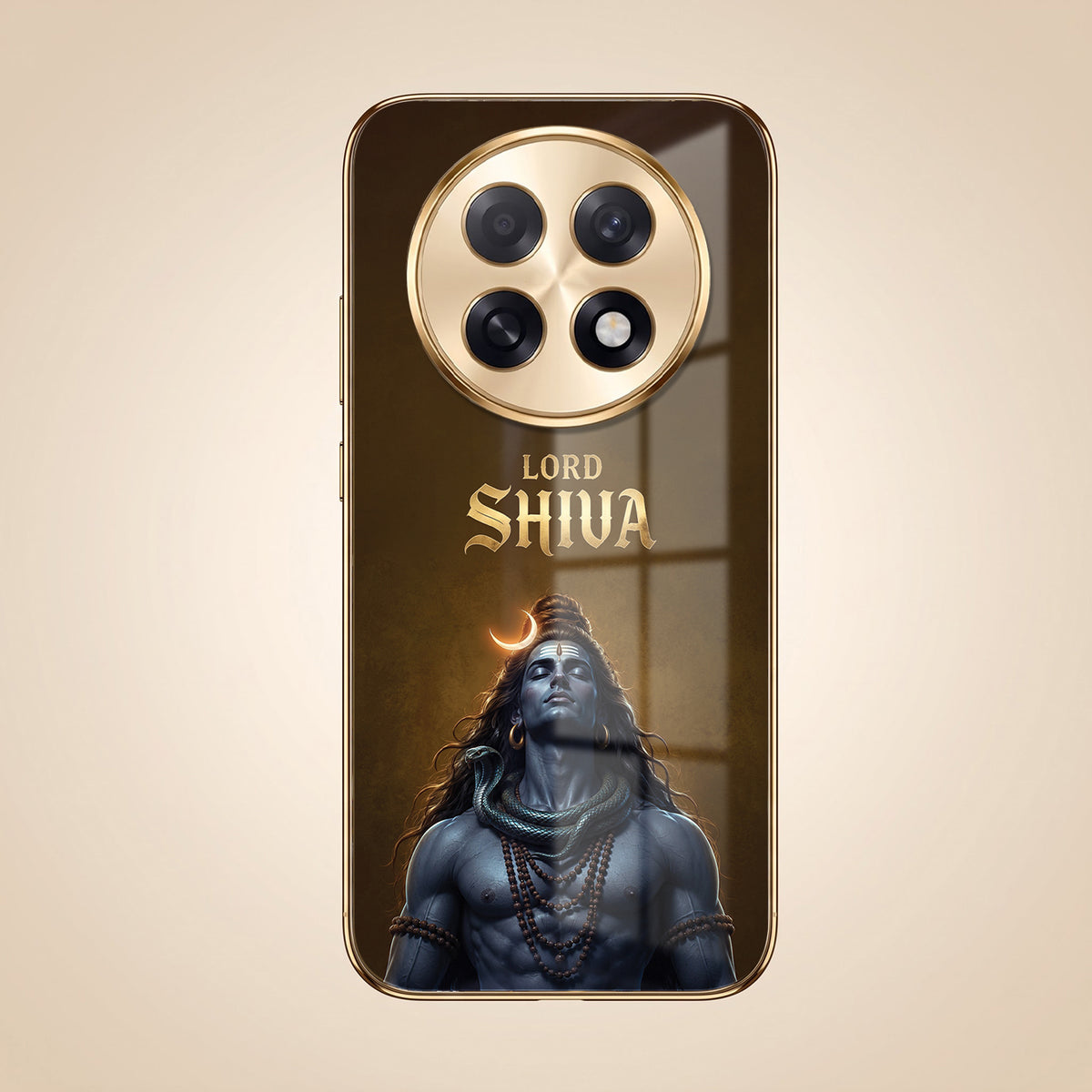 Oppo F31 Pro+ 5G Lord Shiva Gold Electroplated Glass Phone Back Case