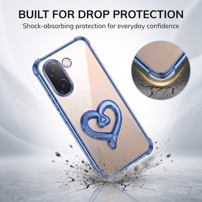 Vivo V60e 5G Premium Heart Transparent Shockproof Airbag Phone Case