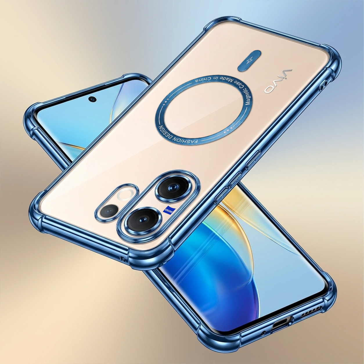 Vivo V60 5G Airbag Case With Magsafe and Magnetic Car Holder