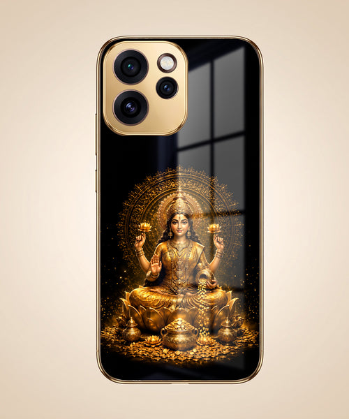 Oppo Reno 15 Pro Mini 5G Lakshmi Sacred Gold Electroplated Glass Phone Back Case