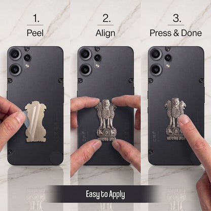 Nothing Phone 2 Pro 5G Compatible Satyamev Jayate 3D Metal Emblem Sticker
