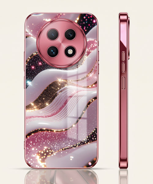 Oppo F29 Pro 5G Midnight Pearl Wave Pink Electroplated Glass Phone Back Case