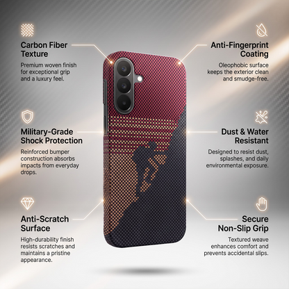 Samsung Galaxy A37 5G Premium Aramid Carbon Fiber Pixel Pattern Phone Case
