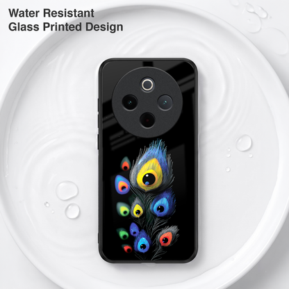 Vivo T4 5G Premium Peacock Feather Acrylic Glass Back Case