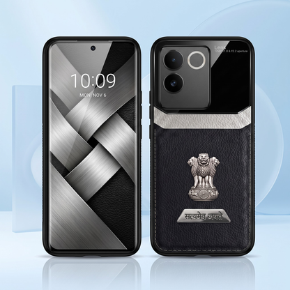 Vivo T2 Pro 5G Satyamev Jayate 2-in-1 Emblem Leather Lens Protective Back Case