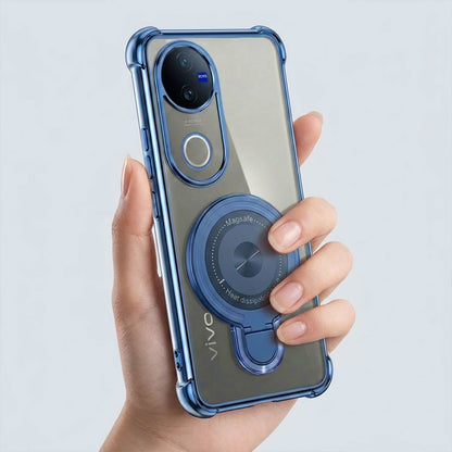 Vivo V50 5G Luxury Four Corner Invincible Bracket Ring Stand Case